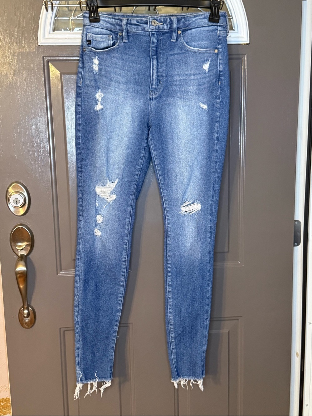 KanCan Medium Blue Distressed High-Rise Skinny Jeans